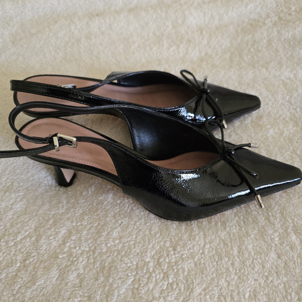 Maeve Glossy Black Heels